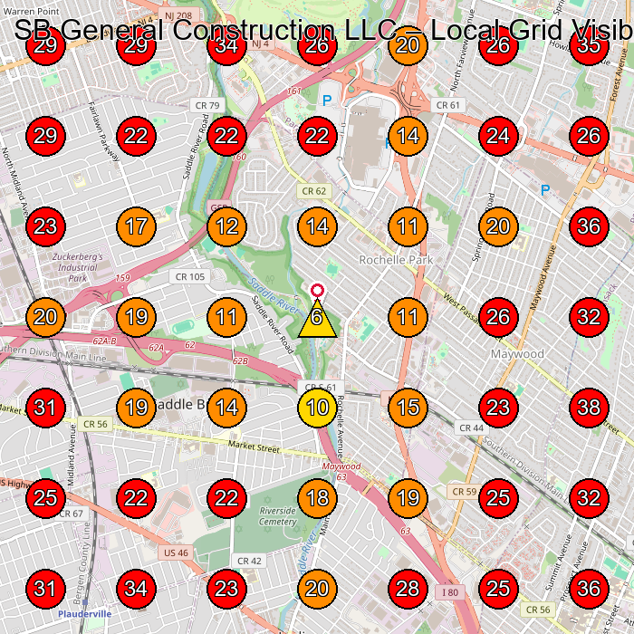 SB General Construction LLC GeoGrid visibility map for Construction Company in None